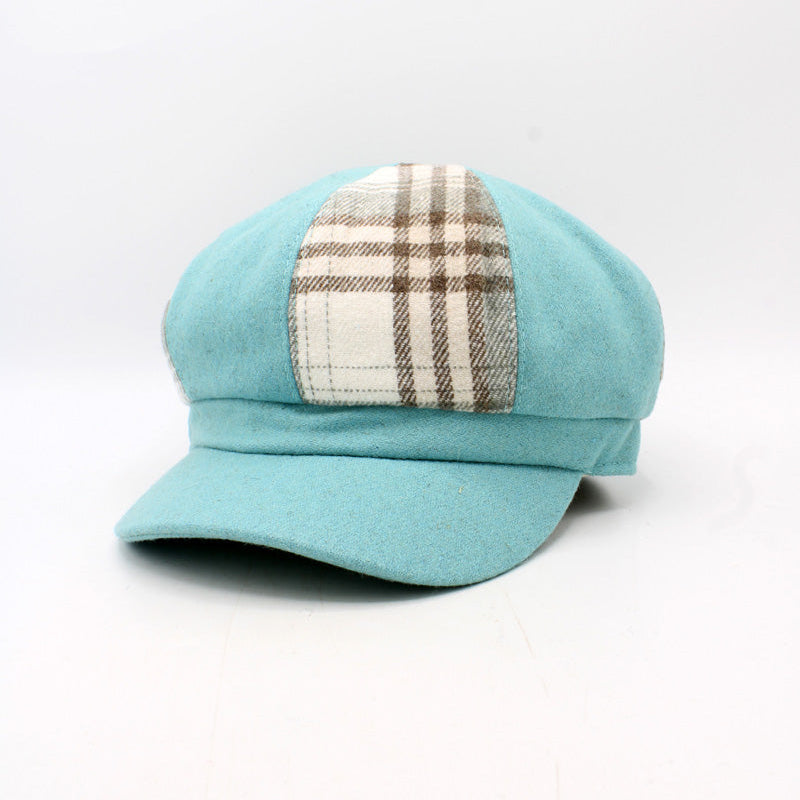Ladies Plaid Patchwork Caps by Hologramme Paris