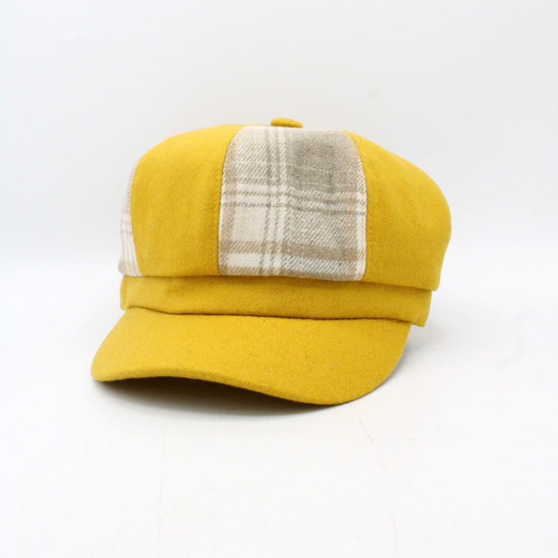 Ladies Plaid Patchwork Caps by Hologramme Paris