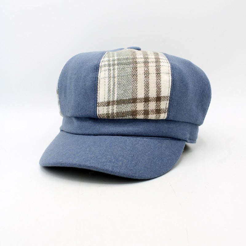 Ladies Plaid Patchwork Caps by Hologramme Paris