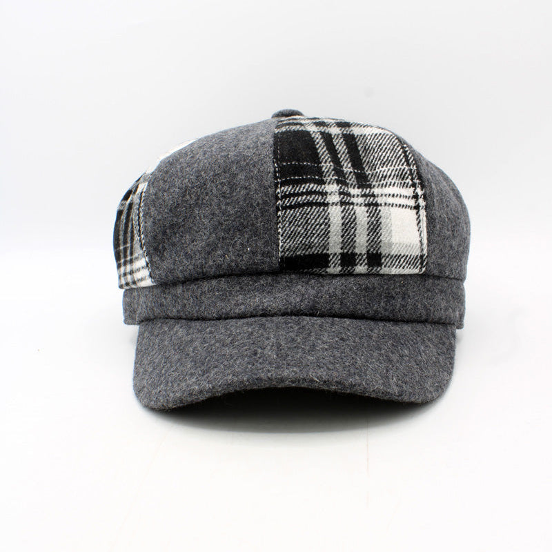 Ladies Plaid Patchwork Caps by Hologramme Paris