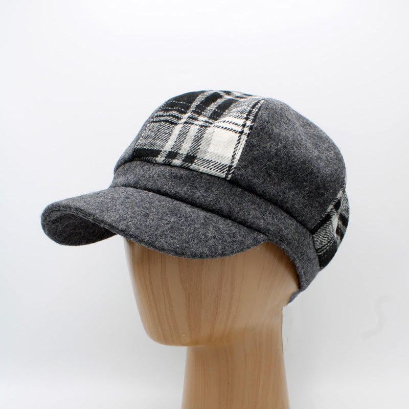 Ladies Plaid Patchwork Caps by Hologramme Paris
