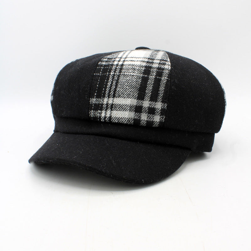 Ladies Plaid Patchwork Caps by Hologramme Paris