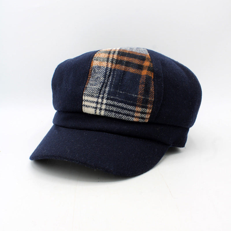 Ladies Plaid Patchwork Caps by Hologramme Paris