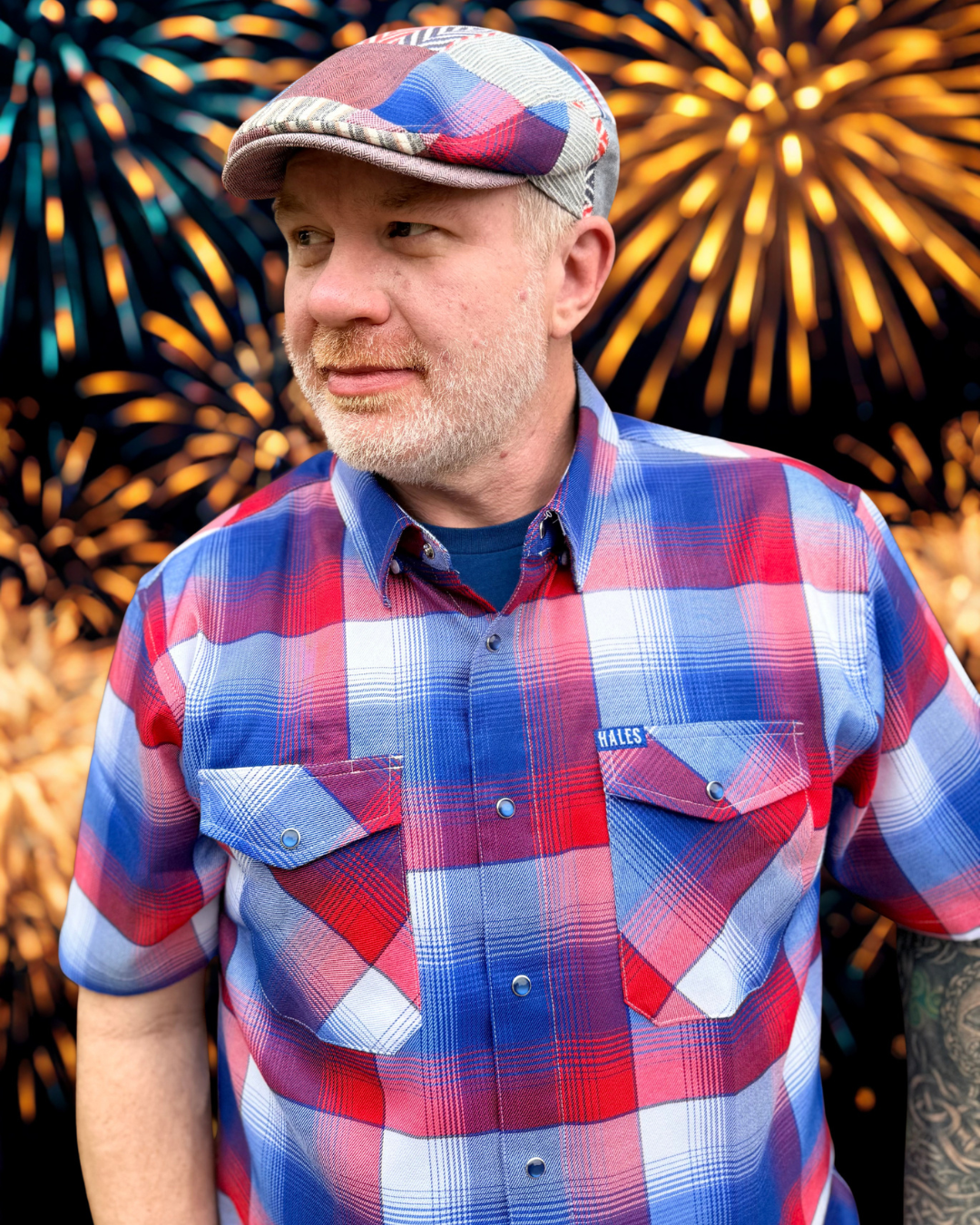 EST 1776 Patchwork Flat Cap -  Hales Speed Shop X FunkyBrims Collab (with Pin)
