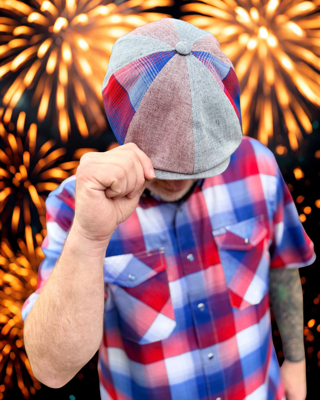 EST 1776 Patchwork Newsboy Hales Speed Shop X FunkyBrims Collab (with pin)