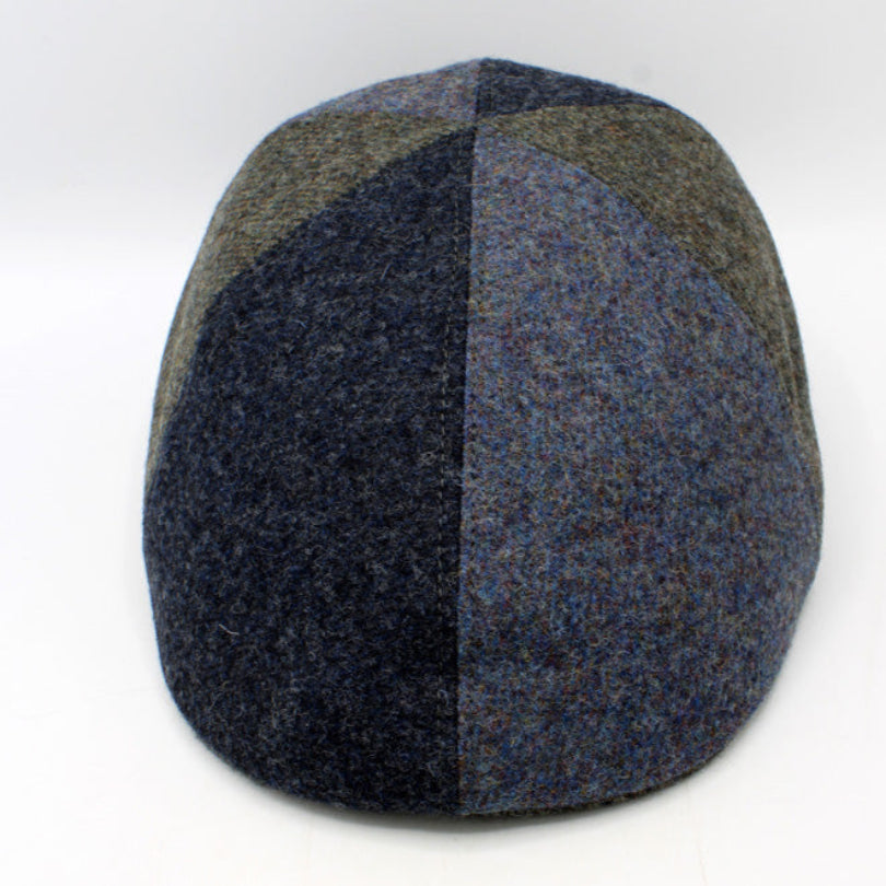 Spinwheel Cobalt Driving Cap handmade in Italy by FunkyBrims – blue patchwork