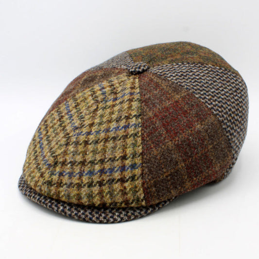 The "TweedPatch Shelby - Whiskey" Newsboy Cap by Hologramme Paris