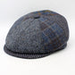 Plaid patterned cap on a white background