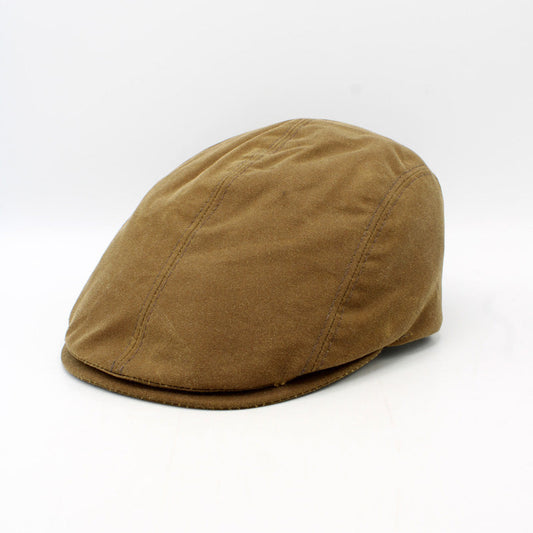 Sandstone Brown flat cap waterproof at FunkyBrims.