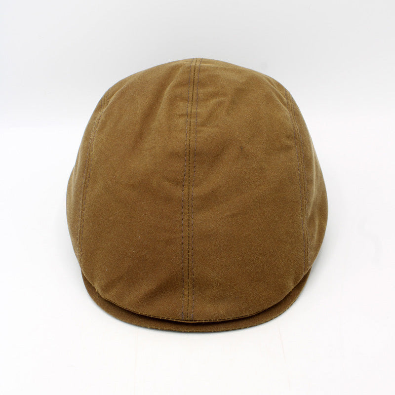 Sandstone Brown flat cap waterproof at FunkyBrims.