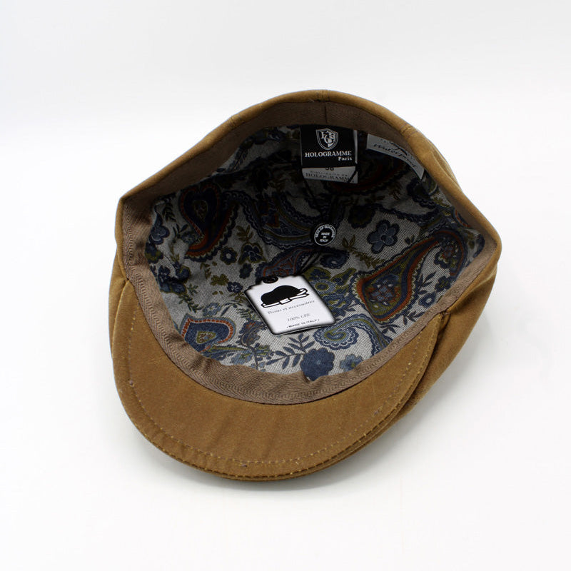 Sandstone Brown flat cap waterproof at FunkyBrims.