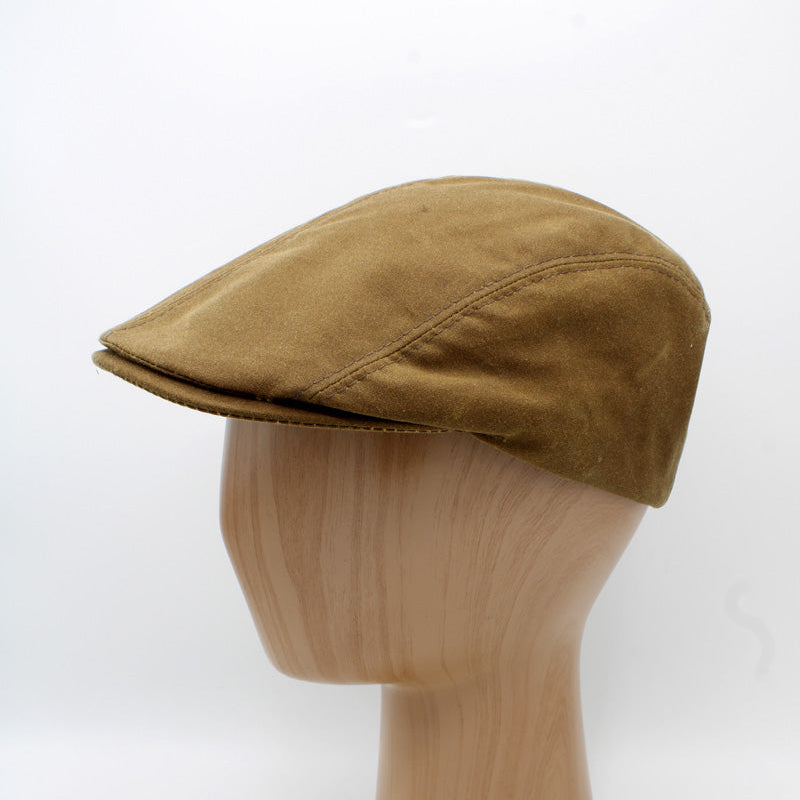 Sandstone Brown flat cap waterproof at FunkyBrims.