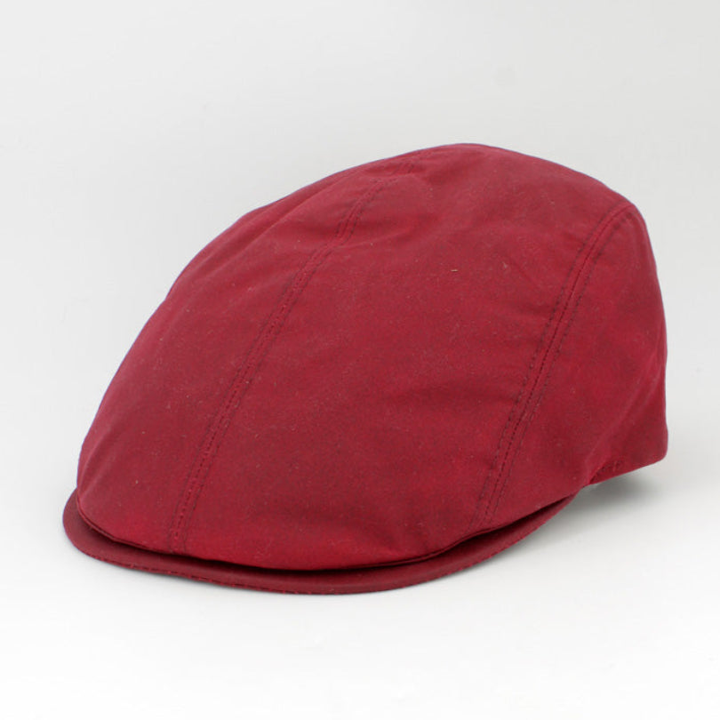 The Waterproof Waxed Cotton Pub Cap – Red by Hologramme Paris