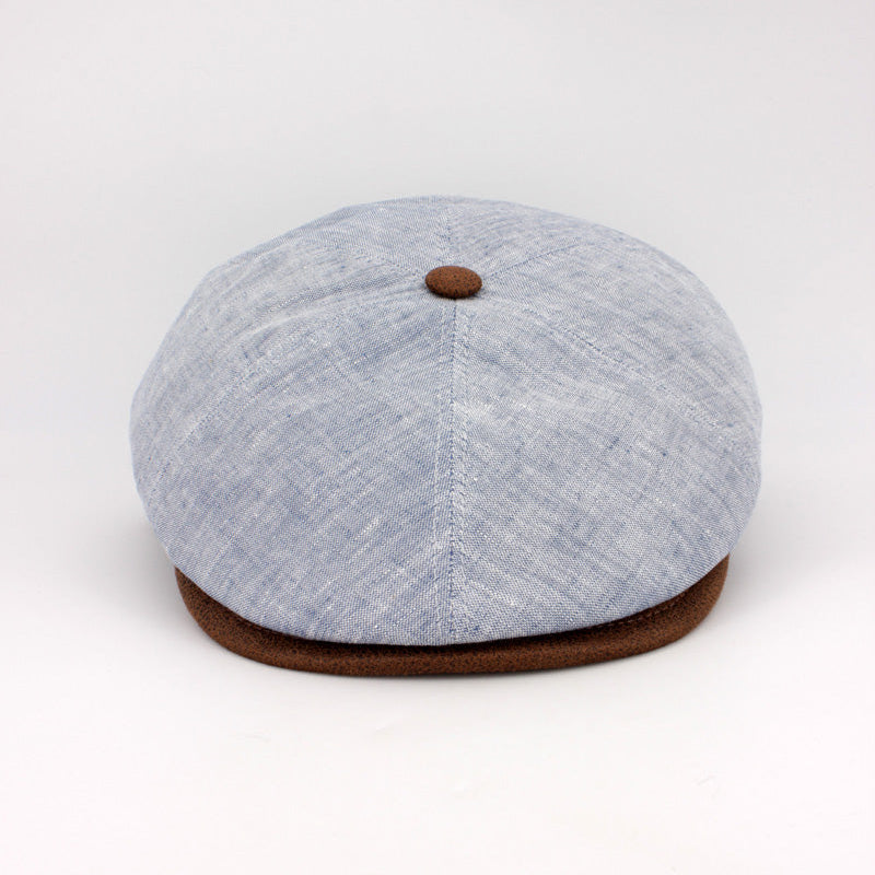The LinenShelby Sky Blue Newsboy Cap by Hologramme Paris