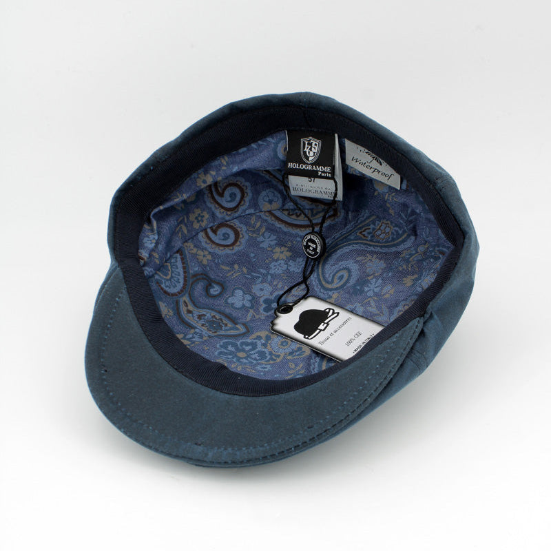 The All-Weather Newsboy – Harbor Blue Wax Cotton by Hologramme Paris