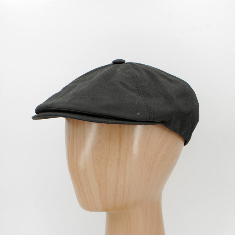 The All-Weather Newsboy – Midnight Black Wax Cotton by Hologramme Paris