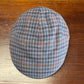 Alfonso D'Este blue-gray plaid wool Tirreno flat cap 37968, top view