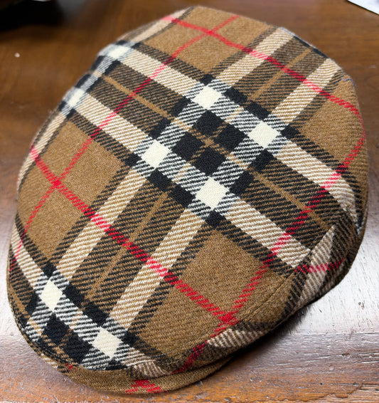 Alfonso D'est "Burberry" Like Plaid Abraham Moon Wool English Flat Cap 38192