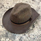 Alfonso d’Este Cowboy brown gray and orange herringbone hat 42019 with brown leather brim