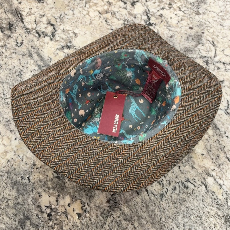 Cowboy 42019 herringbone underbrim and colorful printed lining