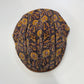 Alfonso D'Este John 42028 paisley split flat cap with dark piping, top view