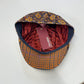 Alfonso D'Este John 42028 cap showing burgundy lining and orange checked underbrim