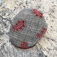 Alfonso d’Este 42108 Tirreno flat cap with black-and-white checks and red paisley