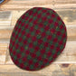 Alfonso D'est Red and Green Plaid 100% Wool Flat Cap 44779