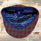 Alfonso D'est Red and Green Plaid 100% Wool Flat Cap 44779