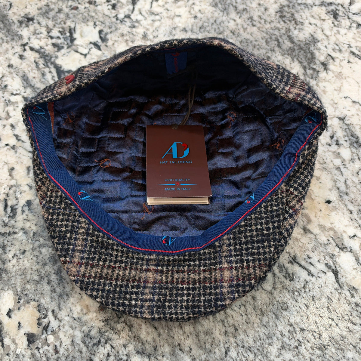 Alfonso D'Este Gray Plaid Tirreno Flat Cap 44780