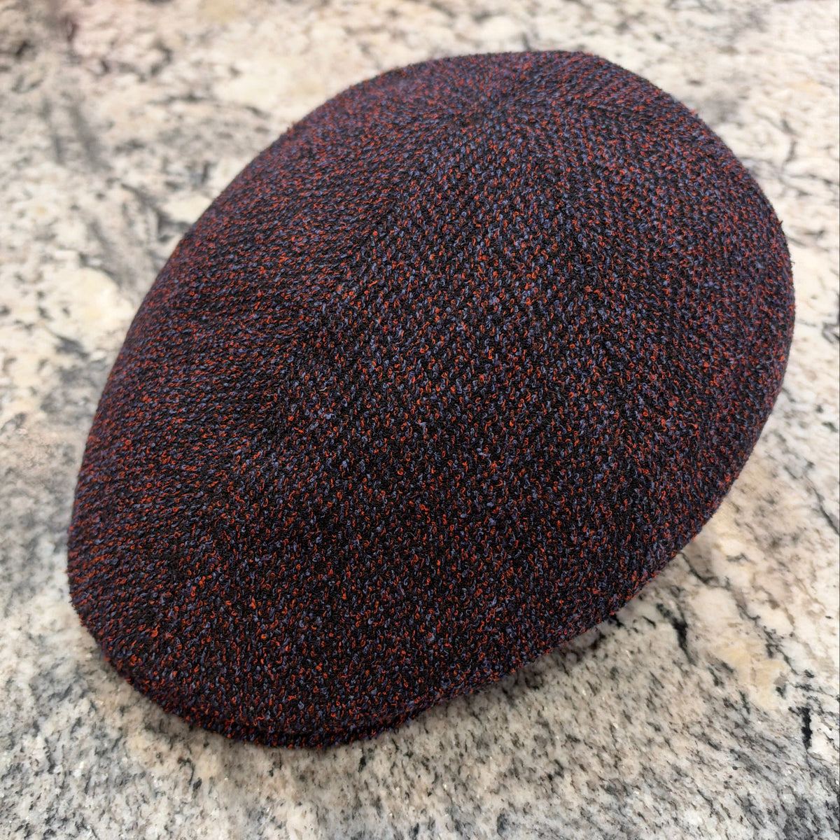 Alfonso D'est Black with Orange and Blue Flecks Split Flat Cap 46058