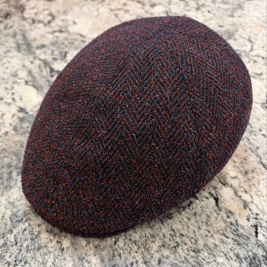 Alfonso D'est Black with Orange and Blue Flecks Split Flat Cap 46058