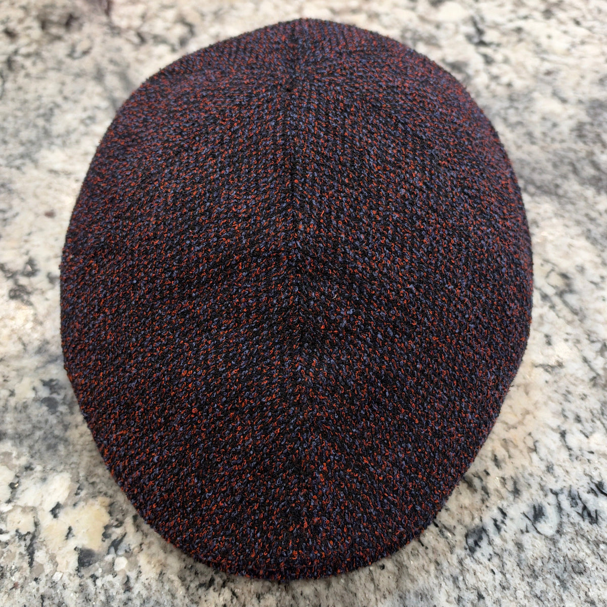 Alfonso D'est Black with Orange and Blue Flecks Split Flat Cap 46058