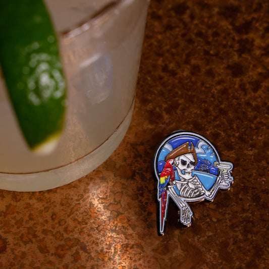 Villa Margarita Pirate and Parrot Enamel Cap Pin by Hales Speed Shop x FunkyBrims