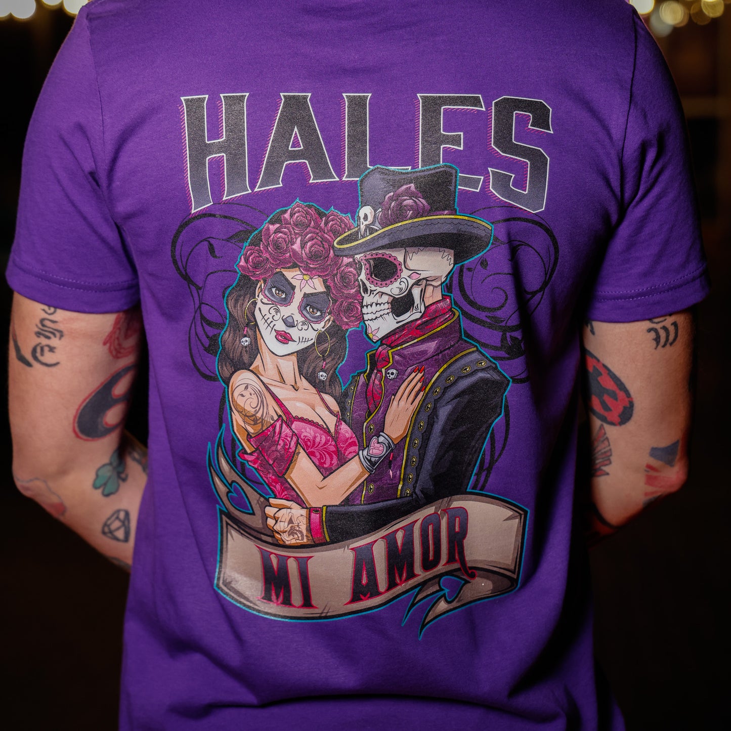 Mi Amor Unisex Tee Shirt by Hales Speed Shop - Purple