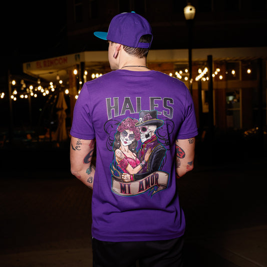 Mi Amor Unisex Tee Shirt by Hales Speed Shop - Purple