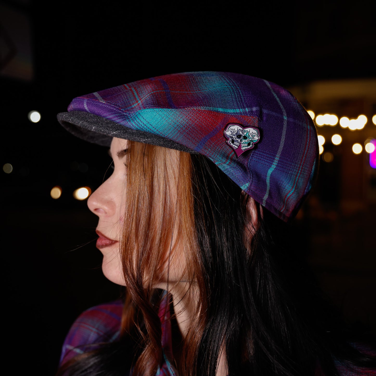 The Mi Amor Flannel Flat Cap Hales Speed Shop X FunkyBrims Collab (with Pin)
