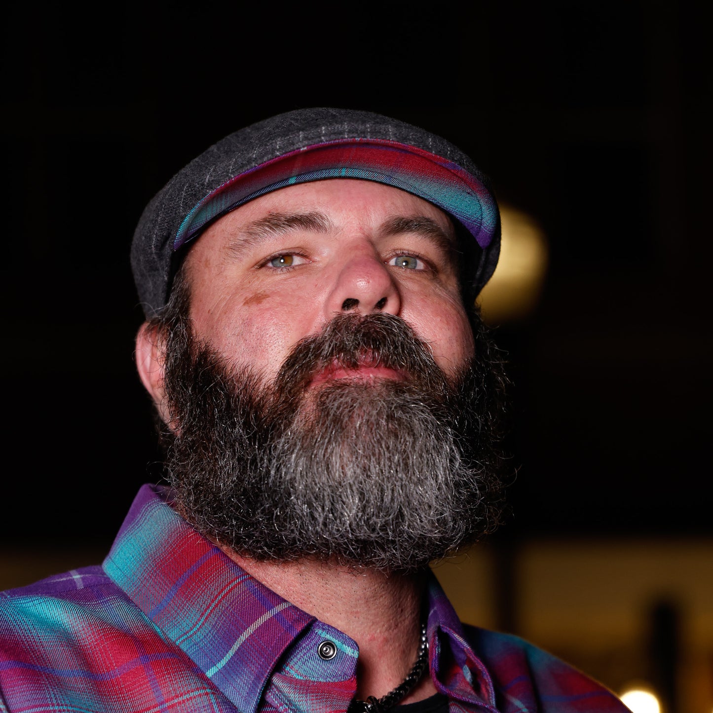 The Mi Amor Gray Pinstripe Flat Cap Hales Speed Shop X FunkyBrims Collab with Cap Pin