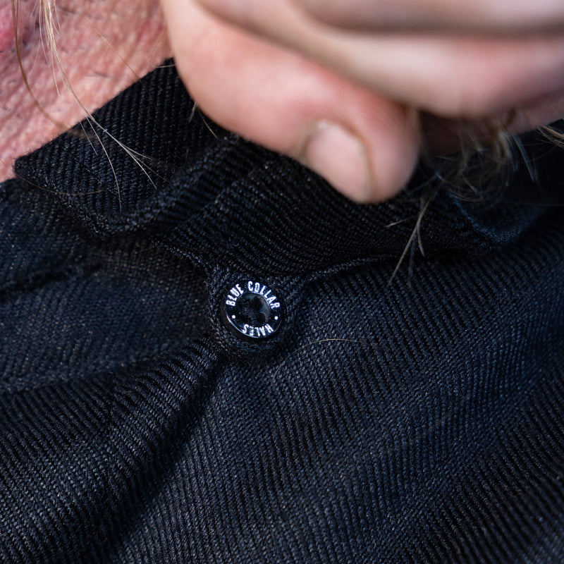 Hales Blue Collar Short Sleeve Shirt in Black