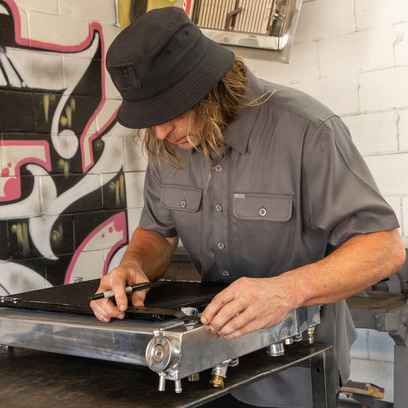 Hales Blue Collar Short Sleeve Shirt in Charcoal