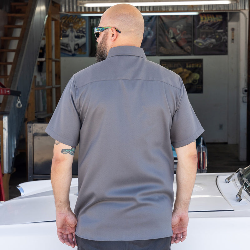Hales Blue Collar Short Sleeve Shirt in Charcoal