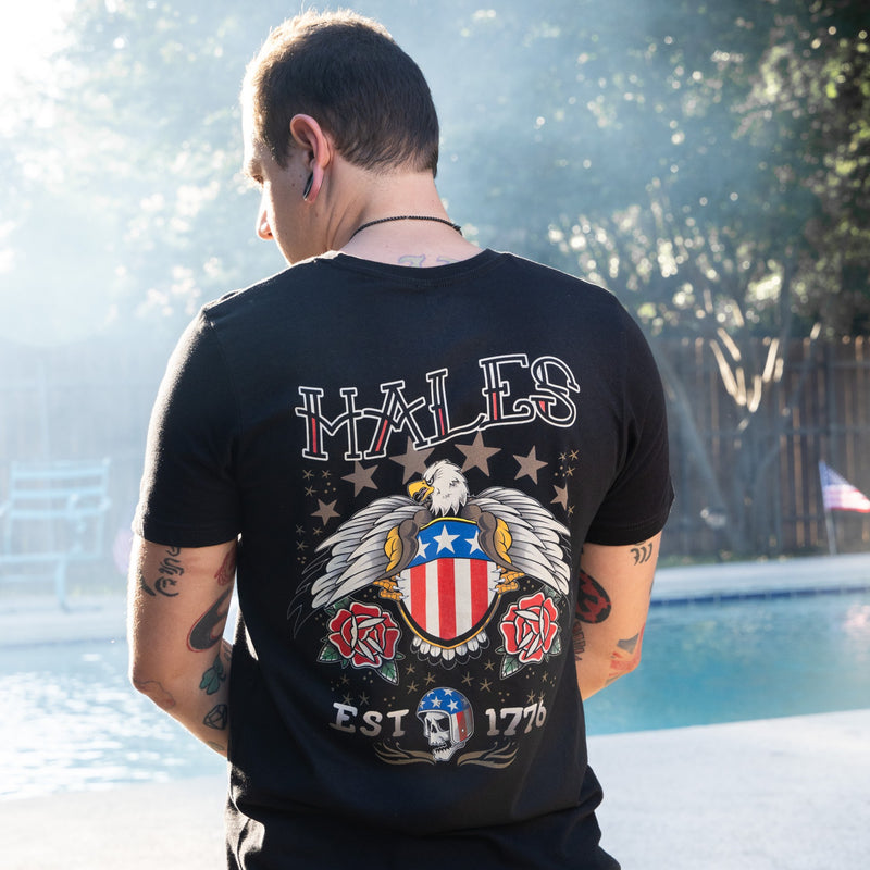 EST 1776 Shaka Tee Shirt by Hales Speed Shop - Black