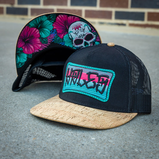 Aloha Meurtos 6-Panel Flat Bill Trucker by Hales Speed Shop x FunkyBrims