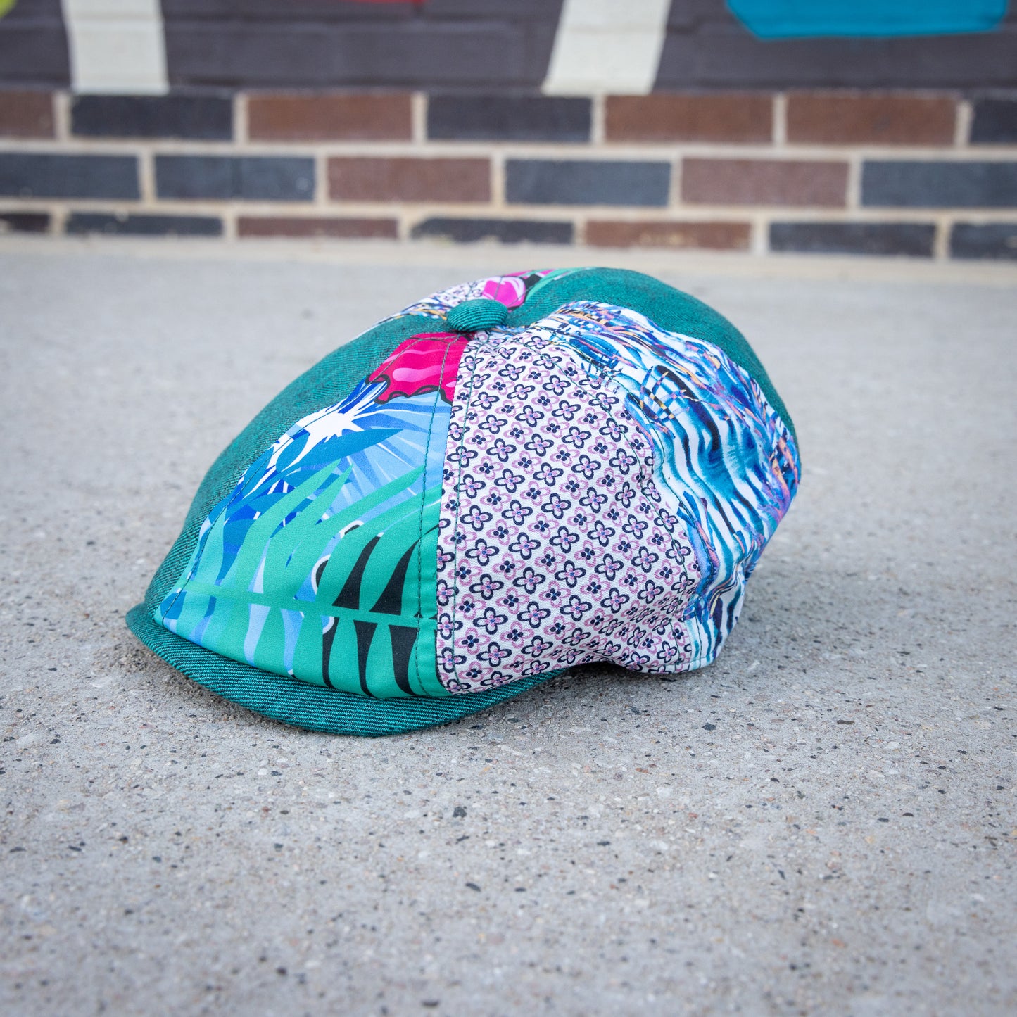 Aloha Meurtos Patchwork Newsboy Hales Speed Shop X FunkyBrims Collab (with Pin)