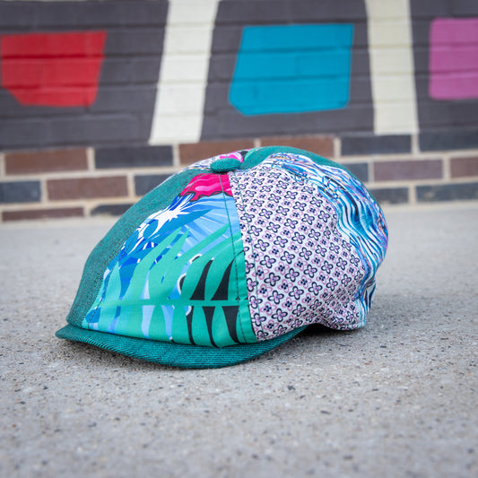 Aloha Meurtos Patchwork Newsboy Hales Speed Shop X FunkyBrims Collab (with Pin)