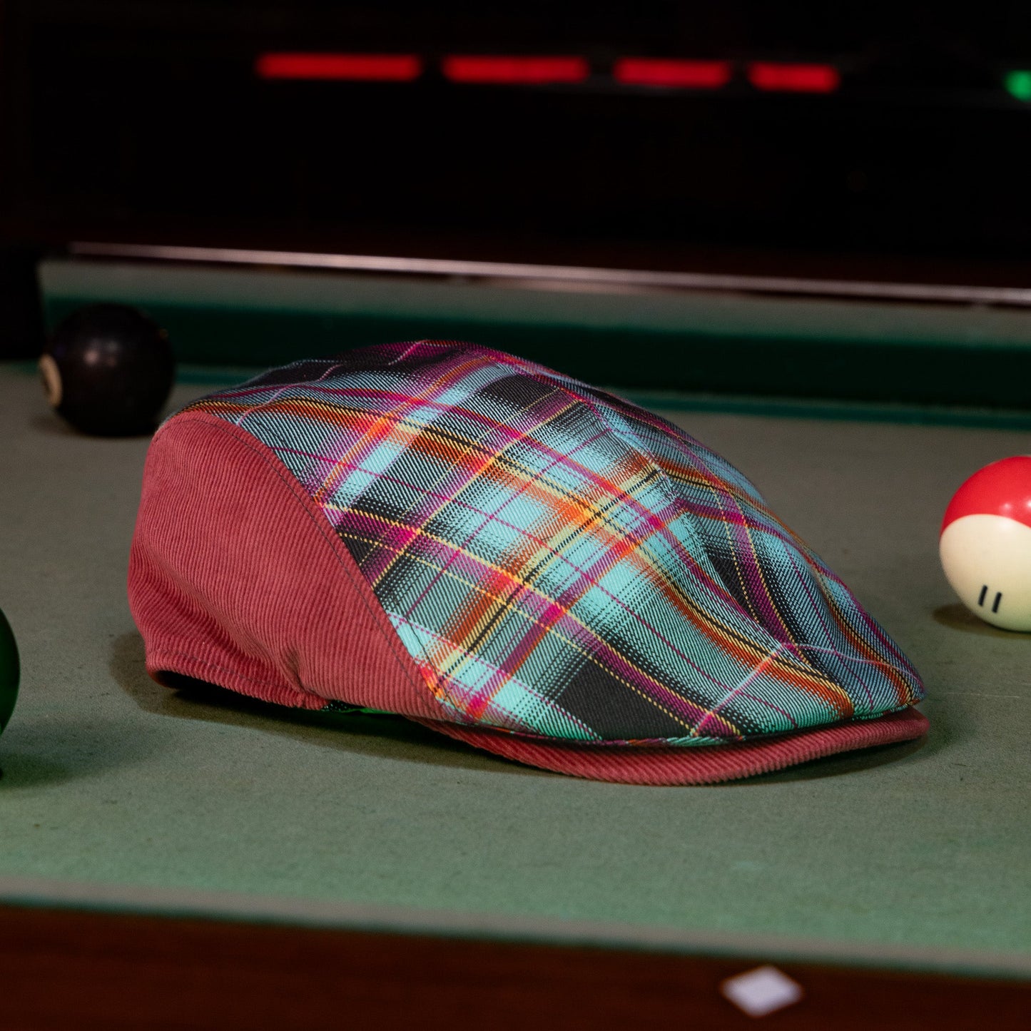 The "Saturday Night Special" Deep Red Cord Cap Hales Speed Shop X FunkyBrims Collab with Cap Pin