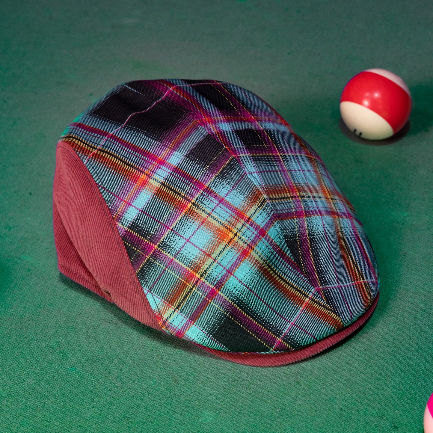 The "Saturday Night Special" Deep Red Cord Cap Hales Speed Shop X FunkyBrims Collab with Cap Pin