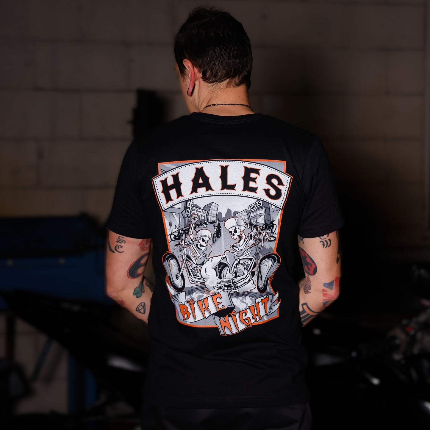 Bike Night Unisex Tee Shirt by Hales Speed Shop - Black