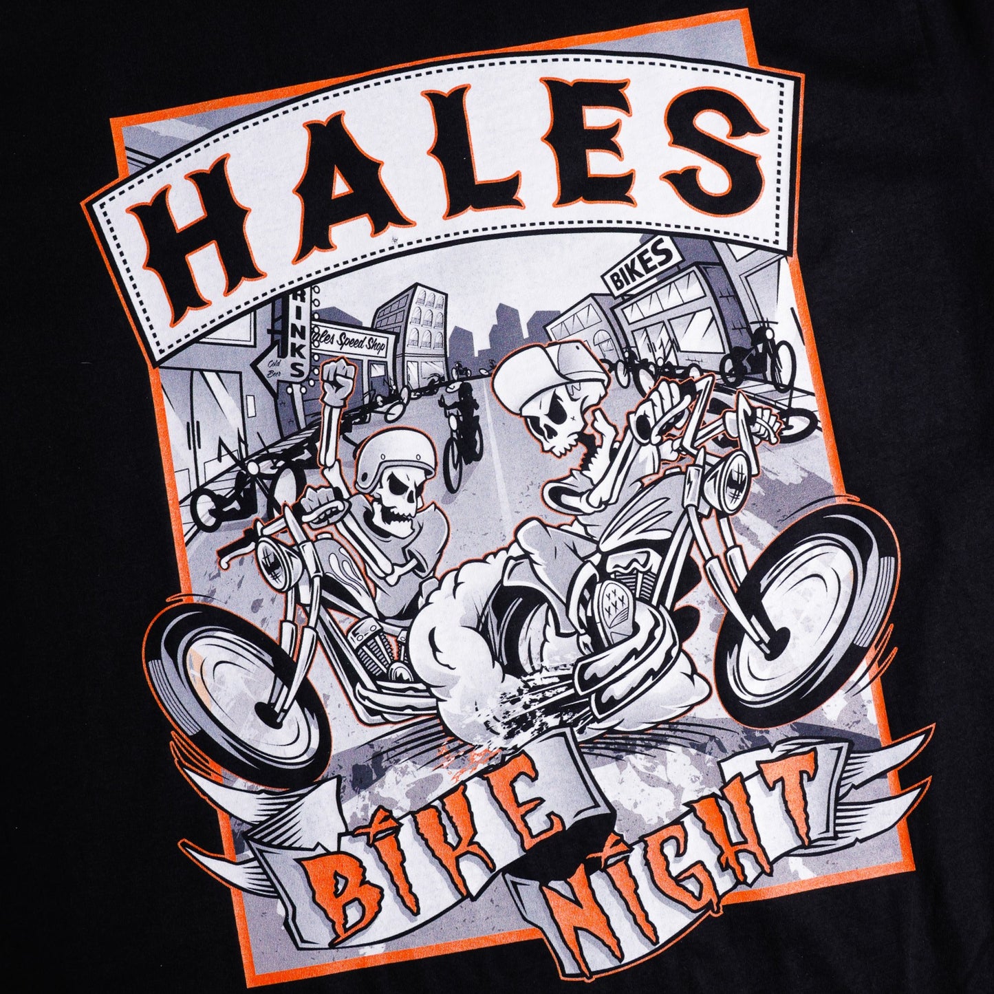 Bike Night Unisex Tee Shirt by Hales Speed Shop - Black