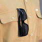 Hales Blue Collar Short Sleeve Shirt in Beige